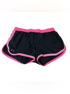 Under Armour Women’s Size Medium Semi Fitted Athletic Shorts Black Pink #1226